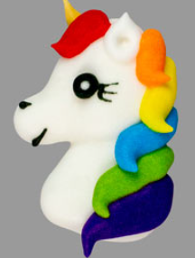Rainbow Unicorn Heads, 4ct