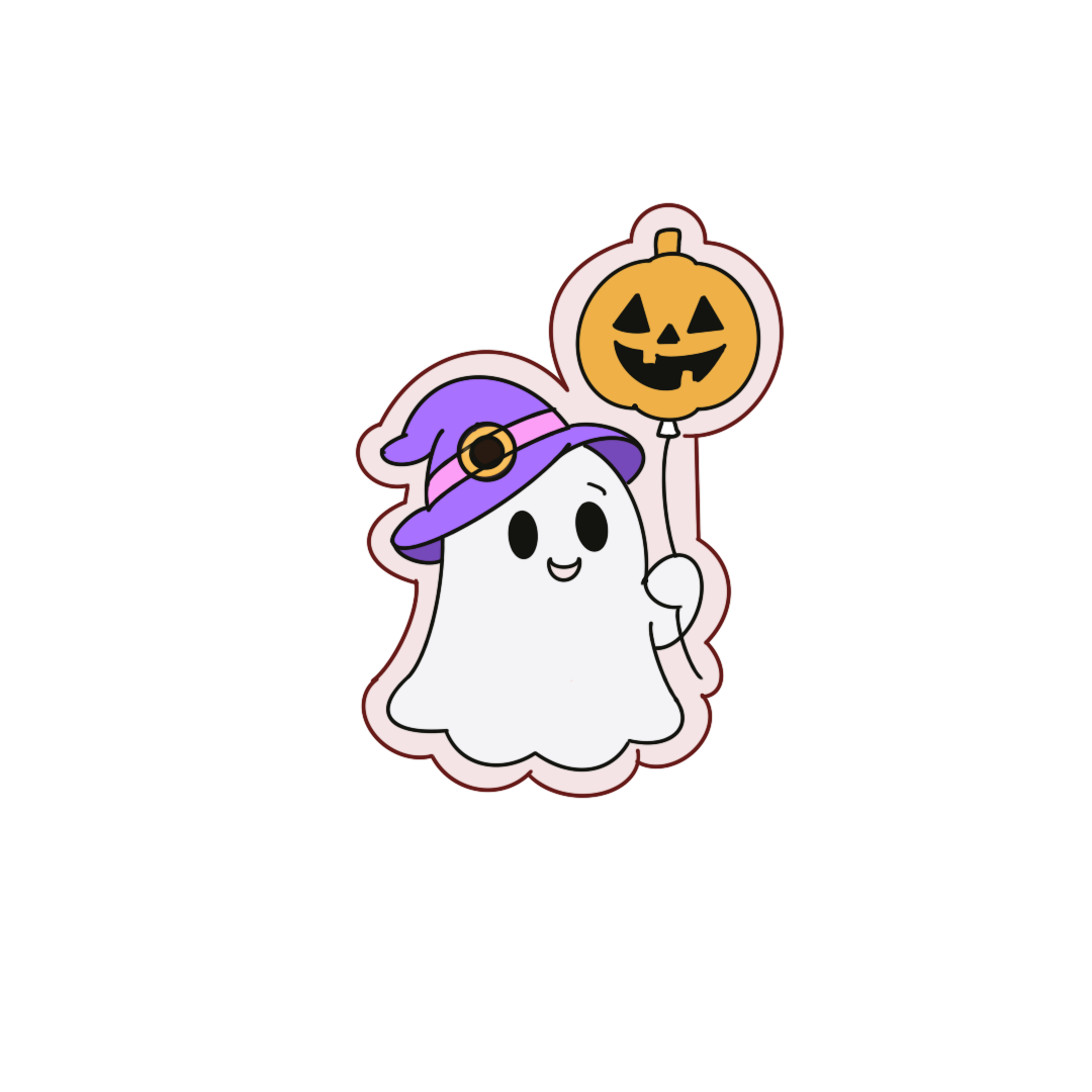 Ghost with balloon, 3.75in