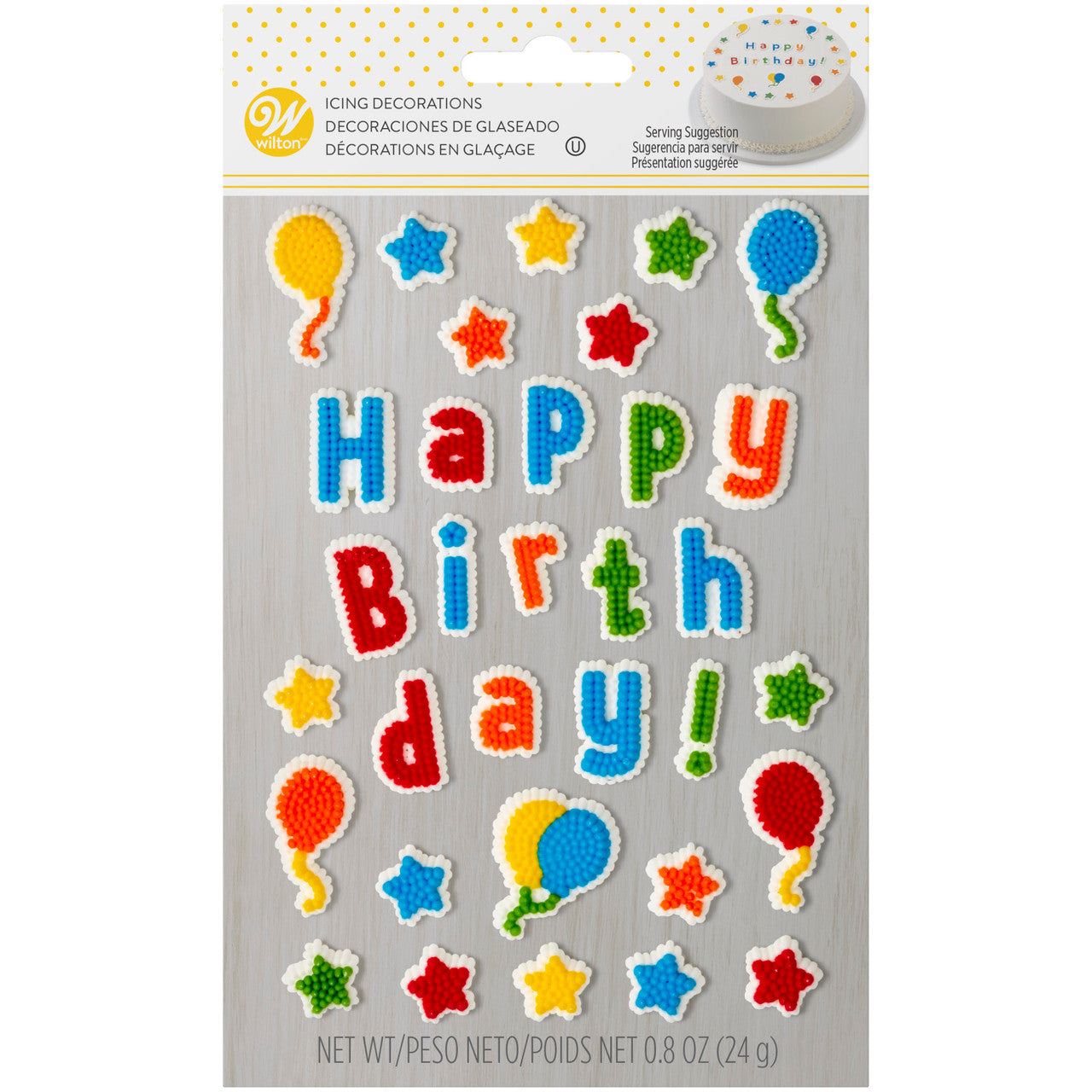 Happy Birthday Icing Decorations, 0.8 oz