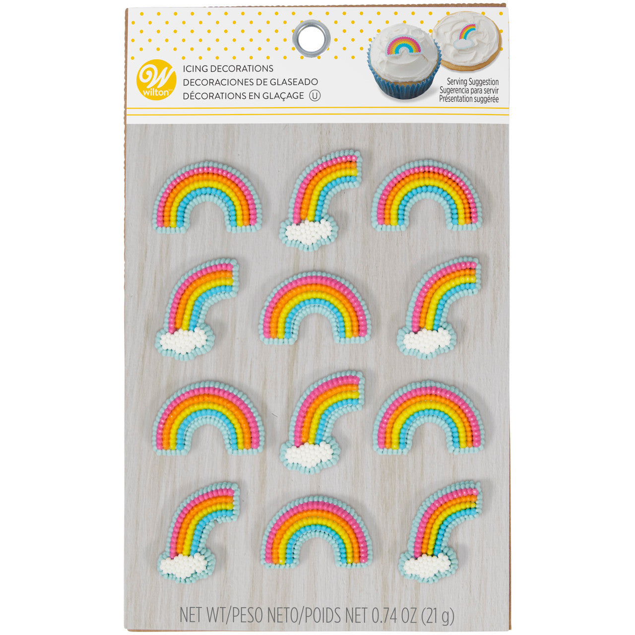 Rainbow Icing Decorations, 12-Count