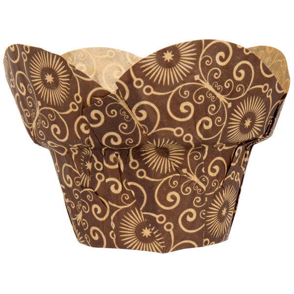 Dark Brown Print Lotus, 10ct