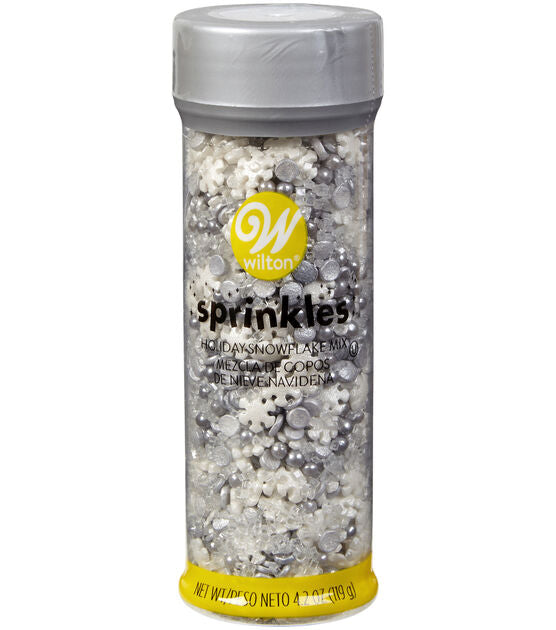 Snowflake Sprinkles Mix, 4.2 oz. White & Silver Mix
