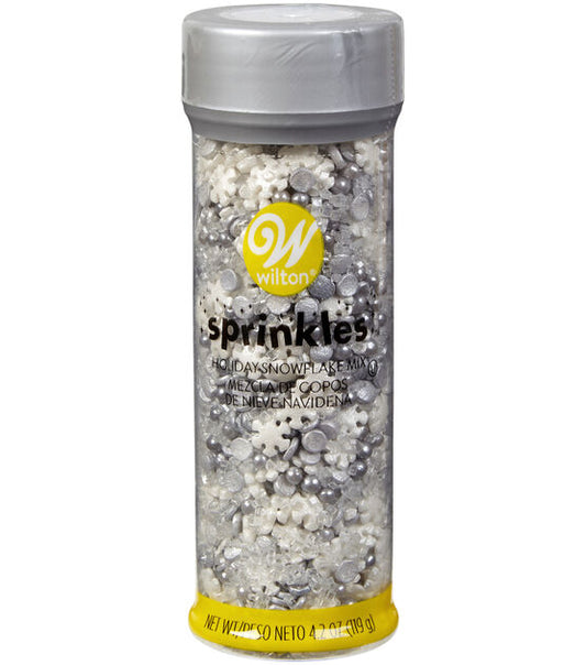 Snowflake Sprinkles Mix, 4.2 oz. White & Silver Mix