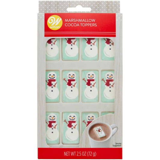 Marshmallow Edible Hot Cocoa Snowman Drink Toppers, 2.5 oz., 12-Count