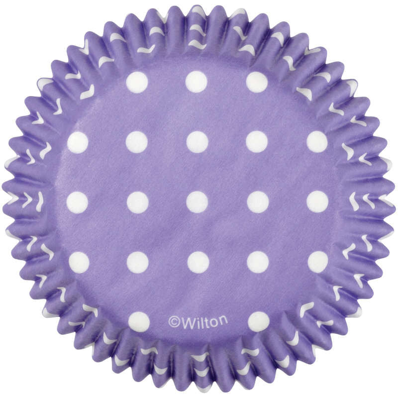 Lavender with White Polka Dots Baking Cases, 75-Count