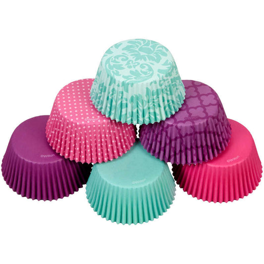 Purple, Teal and Pink Standard Cupcake Liners, 150-Count