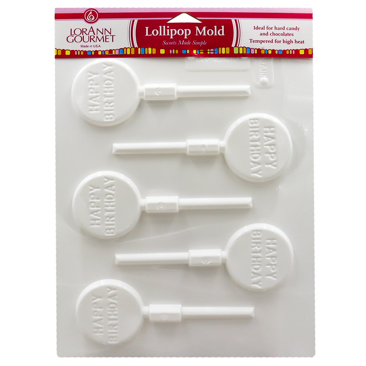 Happy Birthday Lollipop Sheet Mold