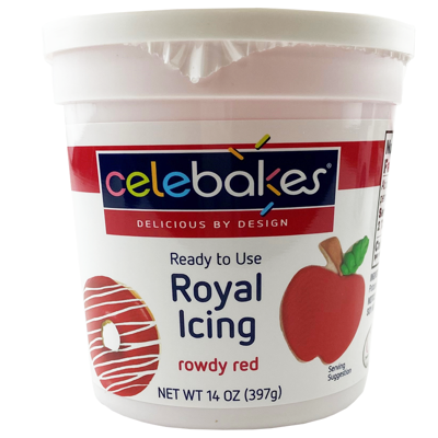 Celebakes RTU Rowdy Red Royal Icing, 14 oz.