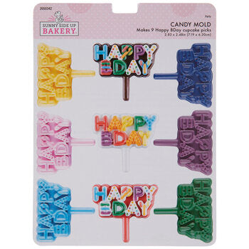 Candy Mold , Happy Birthday cupcake picks