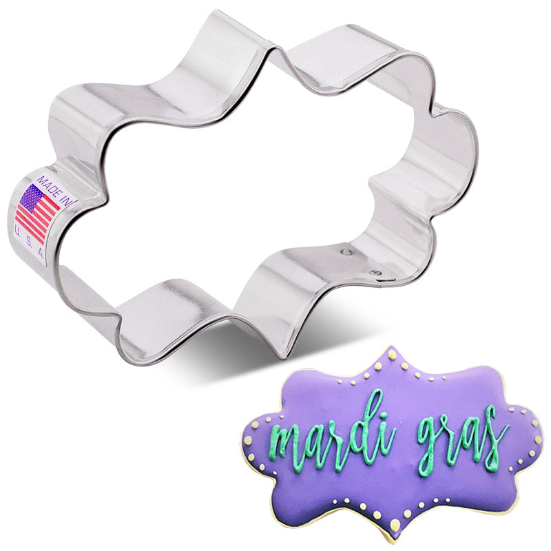 Long Fancy Plaque Cookie Cutter 4 1/8"