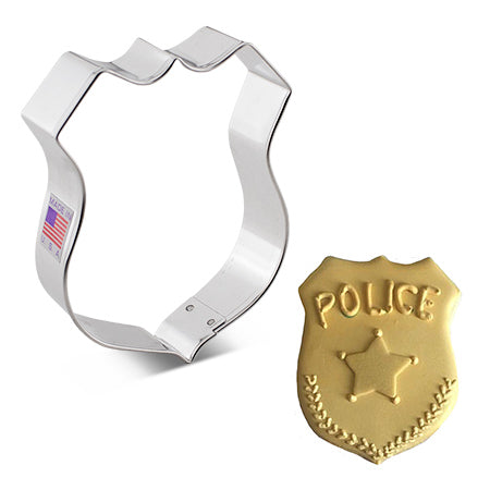 Police Badge Cookie Cutter 3 7/8" x 3"