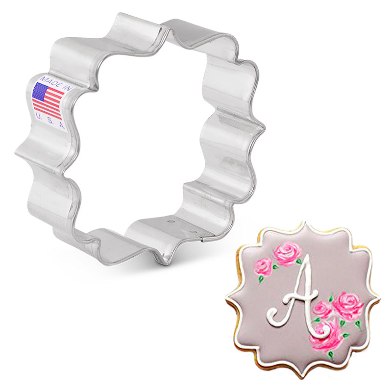 SweetAmbs' Sm Ornate Square Plaque Cookie Cutter 2 3/4" x 3"