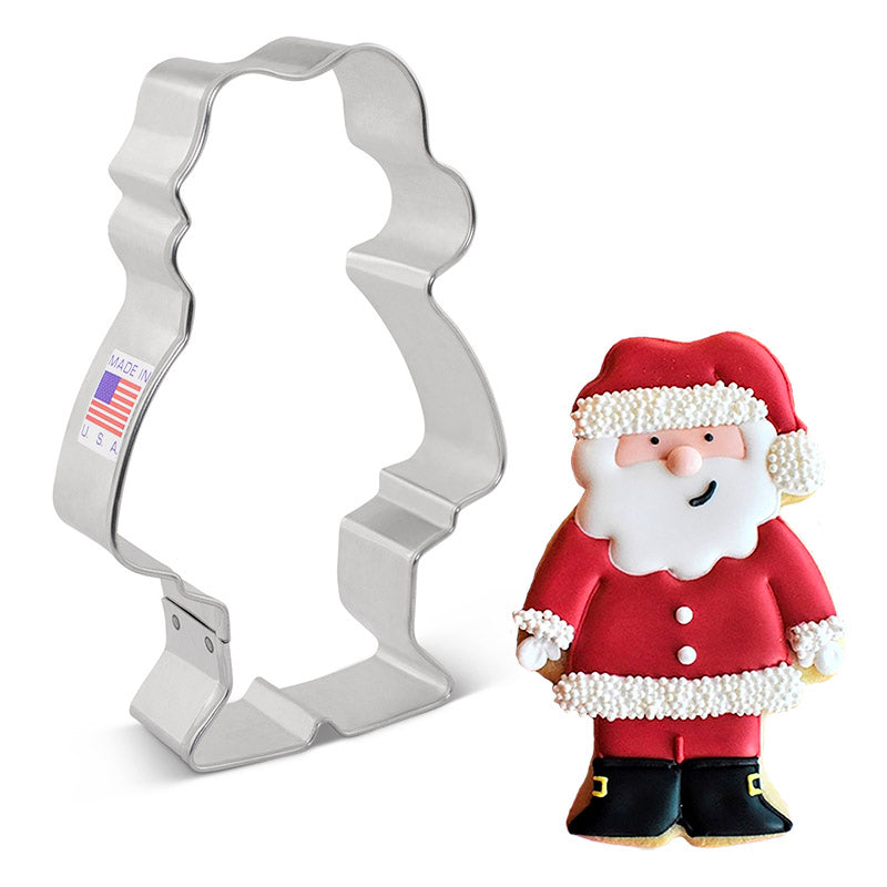 Cute Santa Cookie Cutter by Flour Box Bakery 4 1/2"