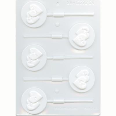 Mr. & Mrs. On Double Hearts Hard Candy Mold