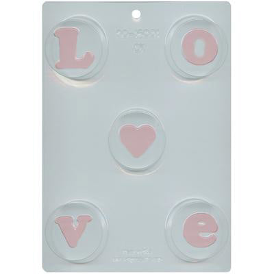 L O V E & Heart Round Sandwich Cookie Chocolate Mold