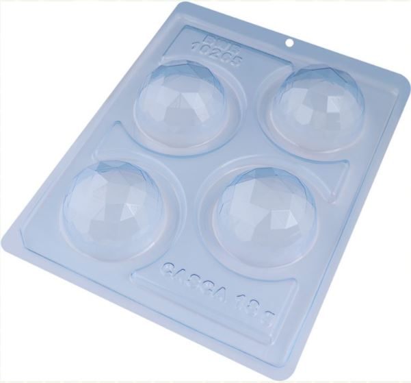 BWB 3 piece chocolate mold: 60mm GEOMETRIC SPHERE