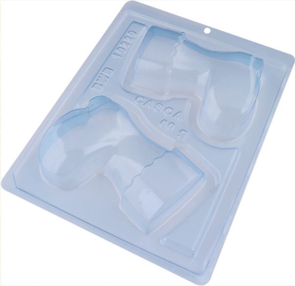 BWB 3 piece chocolate mold: BIG SANTA CLAUS BOOTS