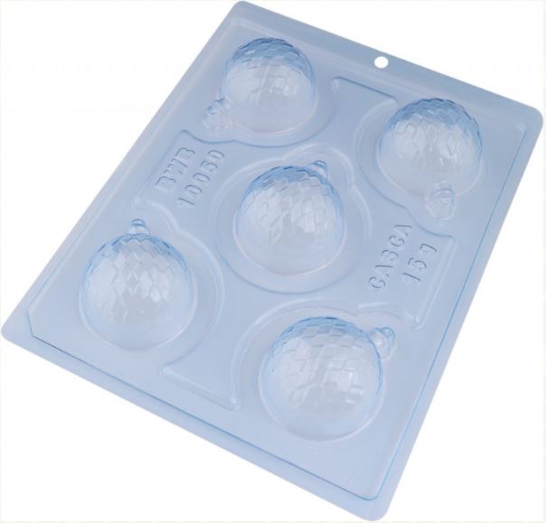 BWB 3 piece chocolate mold: CHRISTMAS BALL ORNAMENT