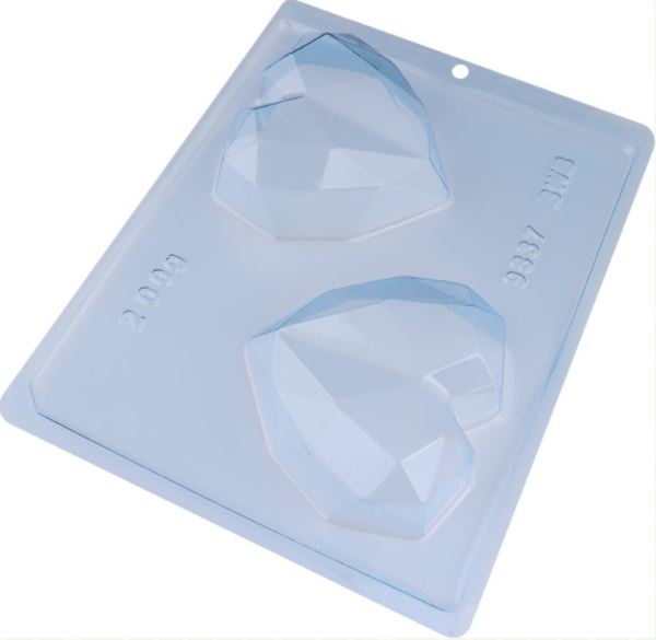 BWB 3 piece chocolate mold: GEOMETRIC HEART MEDIUM 200gr