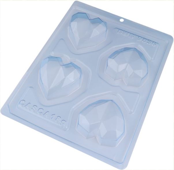 BWB 3 piece chocolate mold: GEOMETRIC HEART SMALL