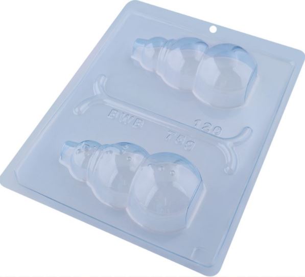 BWB 3 piece chocolate mold: SNOWMAN