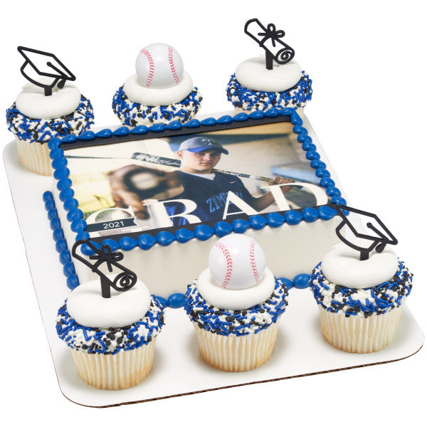 3D Baseball Cupcake Rings set of 12