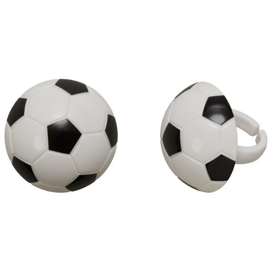 3D Soccer Ball Cupcake Rings set of 12