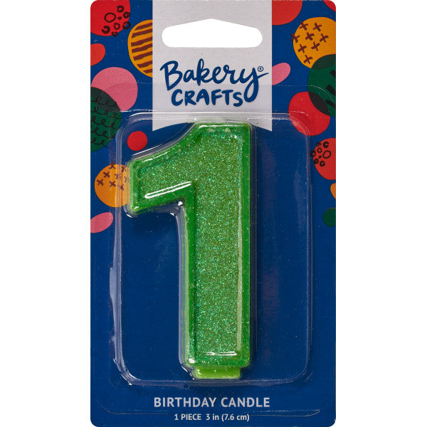 1 Glitter Numeral Candles