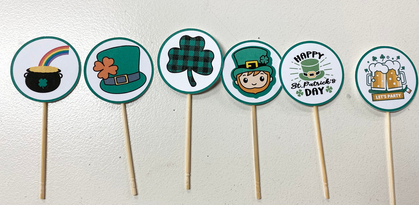 St .Patrick's cupcake topper , 12ct