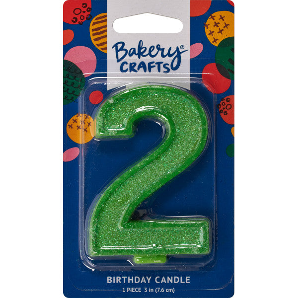 2 Glitter Numeral Candles