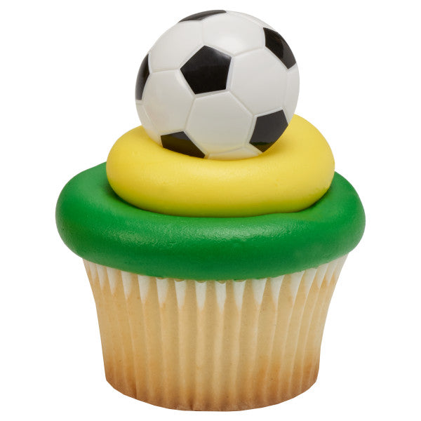 3D Soccer Ball Cupcake Rings set of 12