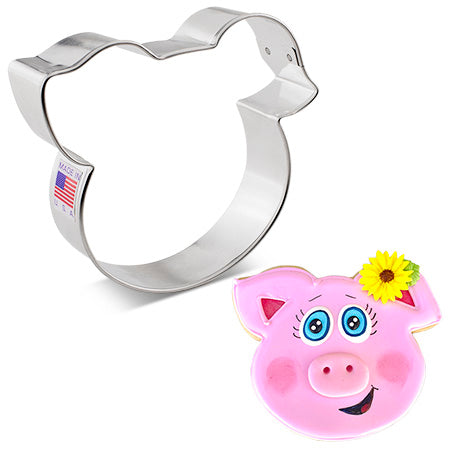 Pig Face Cookie Cutter, 4" x 3.50"