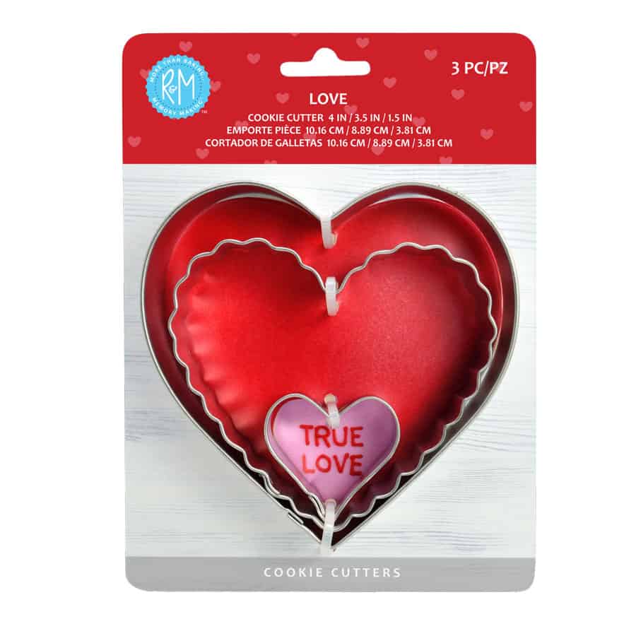 LOVE COOKIE CUTTERS 3 PC NESTED SET