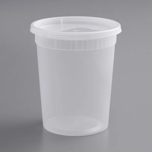 Plastic Container and Lid, 10ct