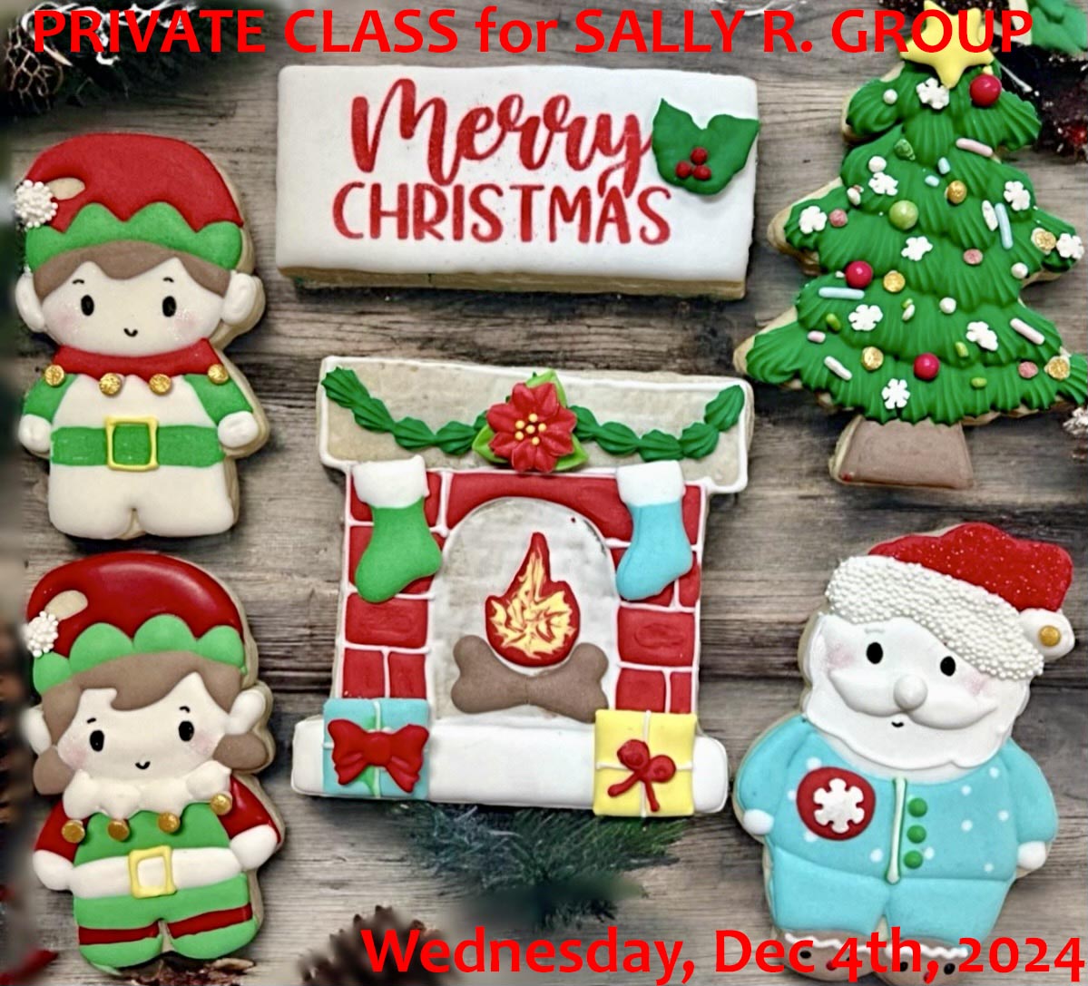 Wednesday 12/4/2024: Sally's PRIVATE Sugar Cookie Decorating class - Christmas theme