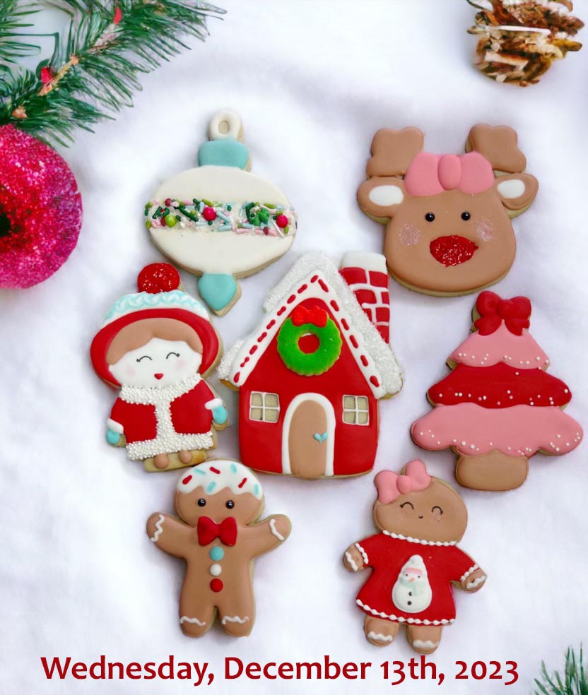 Wednesday 12/13/2023 Sugar Cookie Decorating class Christmas theme Cakes Dreamer