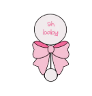 Baby Rattle with bow Cutter 4in