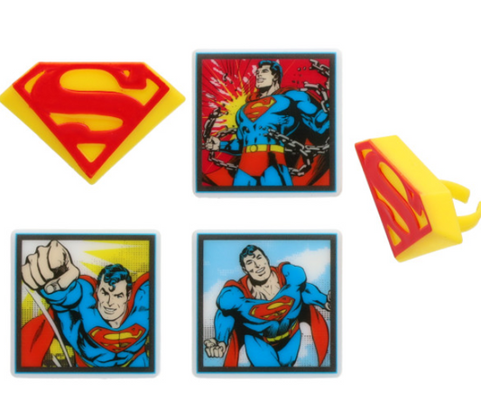 Superman™ Cupcake Rings, 12ct