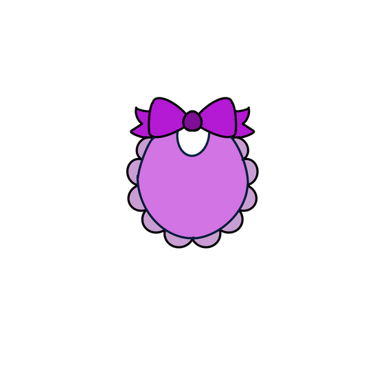 Baby Bib with bow cookie cutter, 3.5in