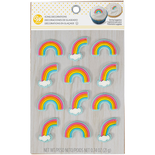 Rainbow Icing Decorations, 12-Count