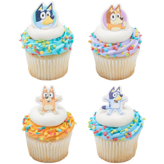 Bluey Cupcake Rings, 6ct