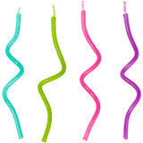Curly Neon Birthday Candle Set, 12-Count