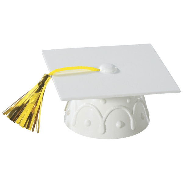 White Grad Cap with Tassels
