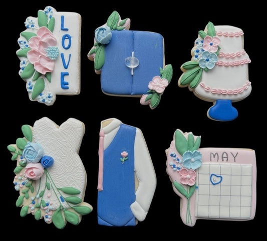 Saturday 5/31/2025: INTERMEDIATE Sugar Cookie Decorating class - Wedding Theme