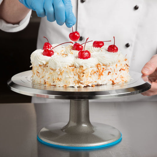 12" Revolving Aluminum Cake Stand with Non-Slip Base