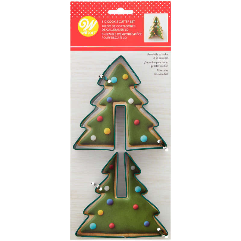 Metal 3-D Christmas Tree Cookie Cutter Set, 2-Piece