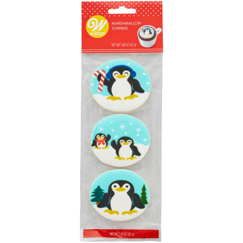 Marshmallow Edible Hot Cocoa Penguin Drink Toppers, 1.48 oz., 3-Count