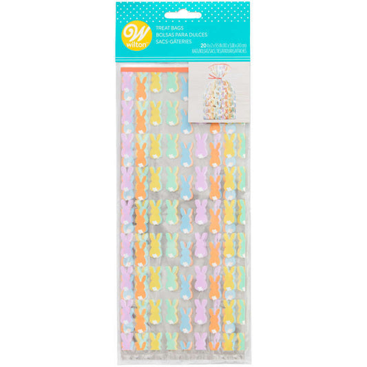 Colorful Easter Bunny Clear Resealable Spring Treat Bags, 20-Count