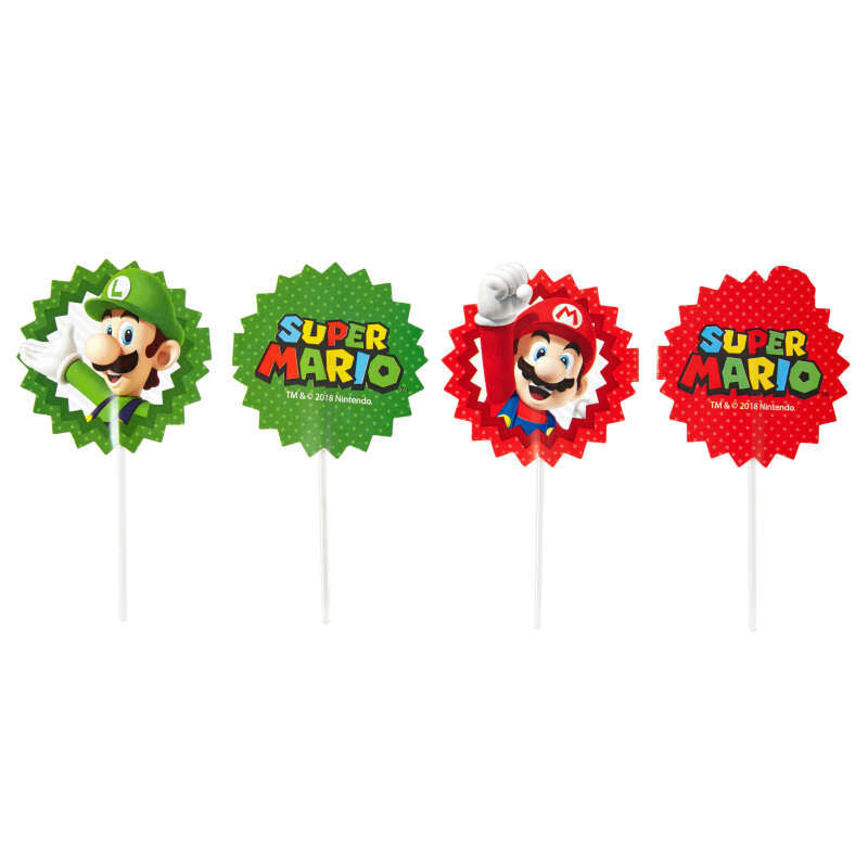 Super Mario by Nintendo Cupcake Toppers, 24-Count
