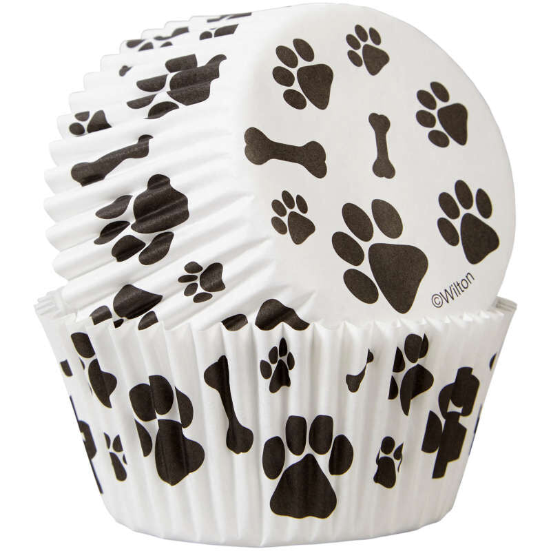 Dog Paws and Bones Cupcake Liners, 50-Count